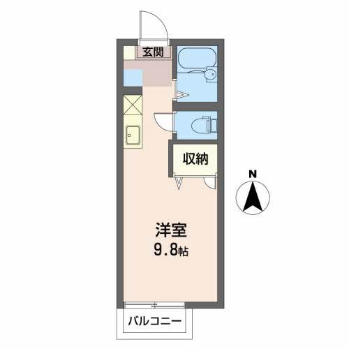 松阪市下村町のアパートの間取り