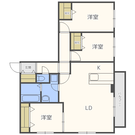 【札幌市中央区南八条西のマンションの間取り】