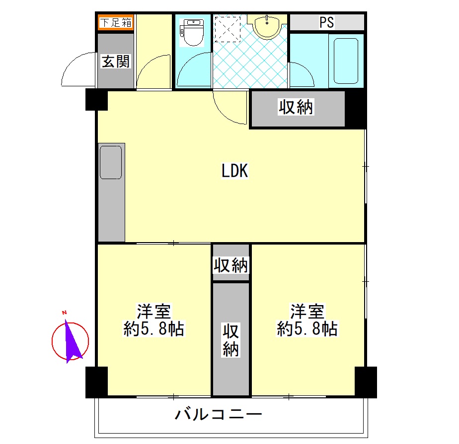 ガーデンフィール中央二番館の間取り