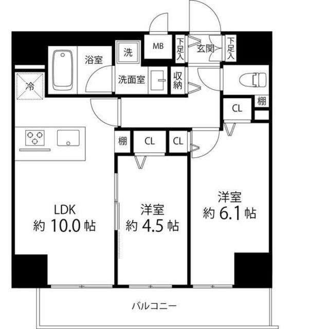 レフィールオーブ町屋駅前の間取り