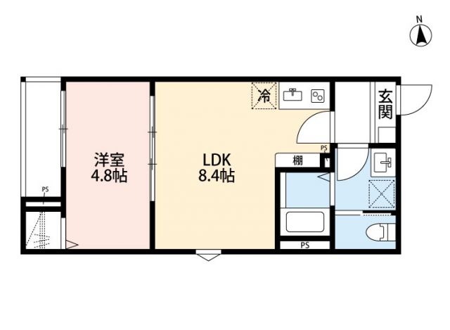 千葉市中央区道場北のアパートの間取り