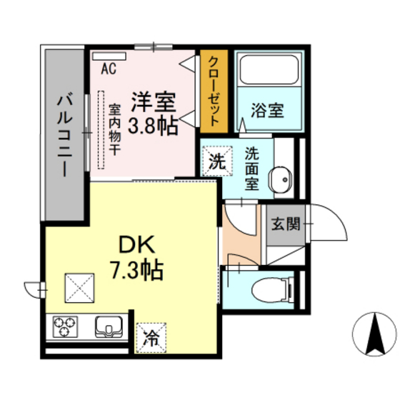 広島市佐伯区五日市中央のアパートの間取り