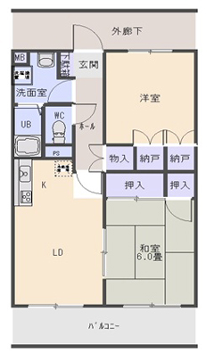 伊賀市小田町のマンションの間取り