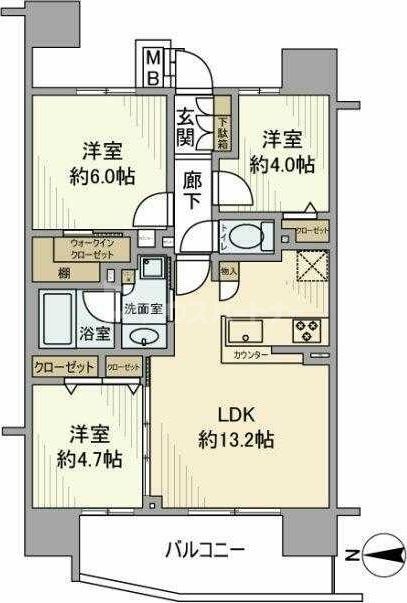 足立区入谷のマンションの間取り