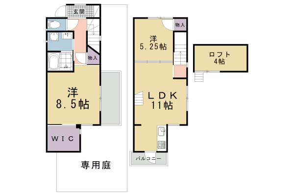 京都市左京区岩倉中河原町のアパートの間取り