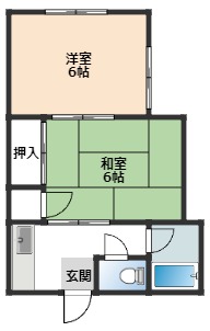 横須賀市田浦町のアパートの間取り