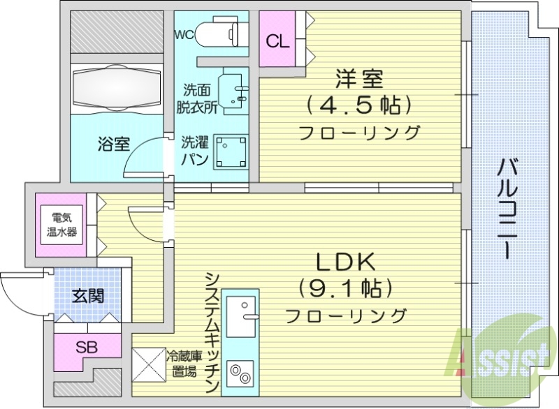 ラフィネタワー札幌南3条の間取り