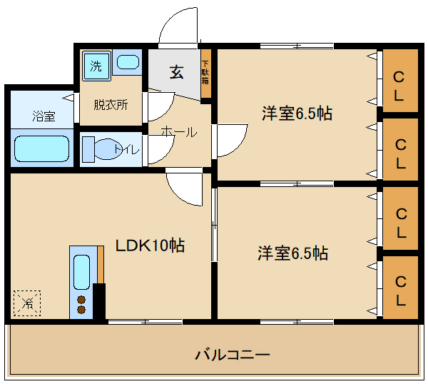 柏原市平野のマンションの間取り