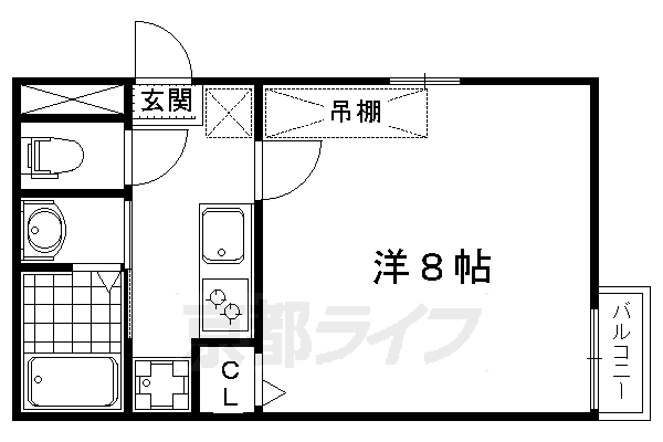 【京都市上京区笹屋４丁目のマンションの間取り】