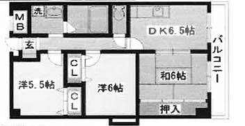 摂津市一津屋のマンションの間取り