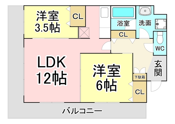 北九州市小倉北区馬借のマンションの間取り