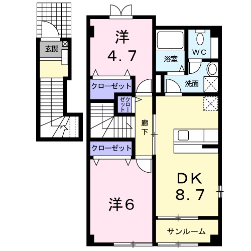 パストラルタウンＡの間取り