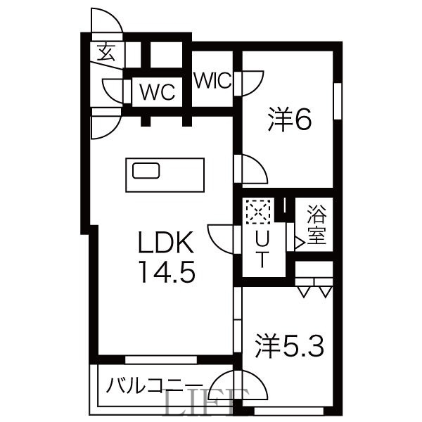 リバーサイドレジデンス学園前の間取り