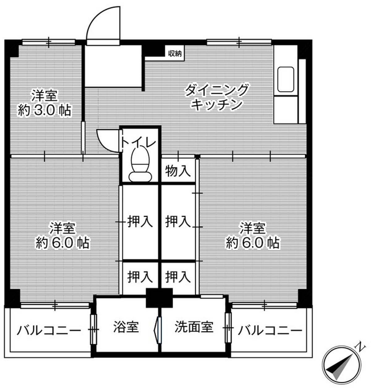 河内長野市加賀田のマンションの間取り