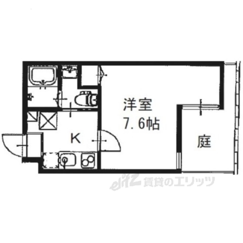 京都市西京区川島東代町のマンションの間取り