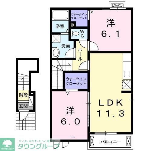 大里郡寄居町大字寄居のアパートの間取り