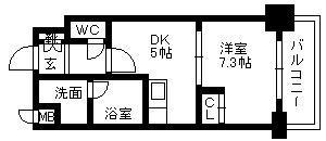 鹿児島市加治屋町のマンションの間取り