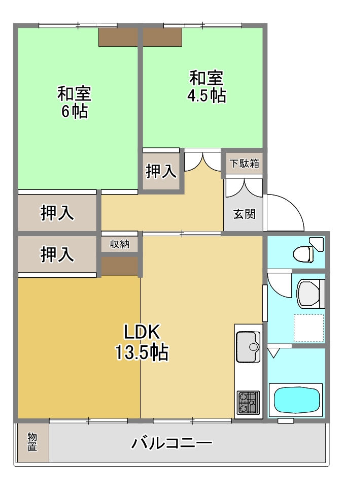 田園ハイツ川越2号棟の間取り