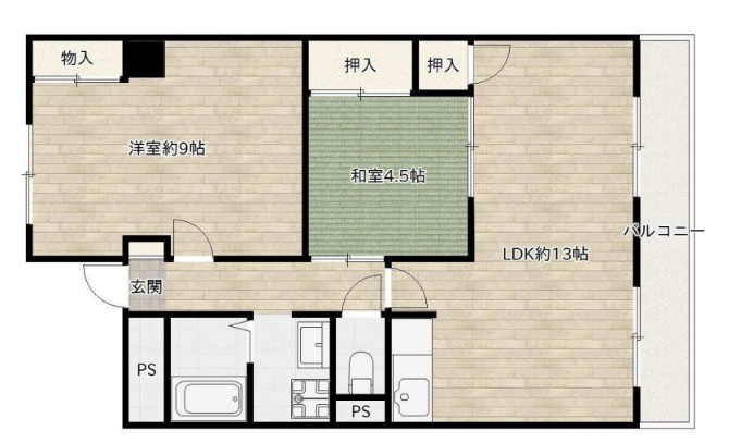 マンション楠の間取り写真