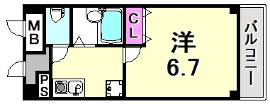 阪急神戸線 塚口駅 徒歩3分 6階建 築30年の間取り写真