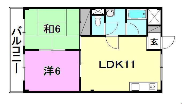 松山市古川南のアパートの間取り