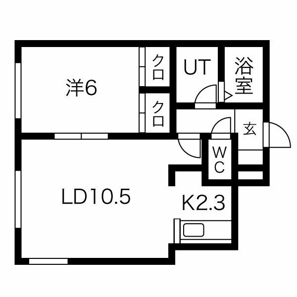 札幌市東区北三十二条東のアパートの間取り