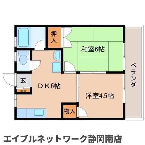 静岡市駿河区大和のマンションの間取り