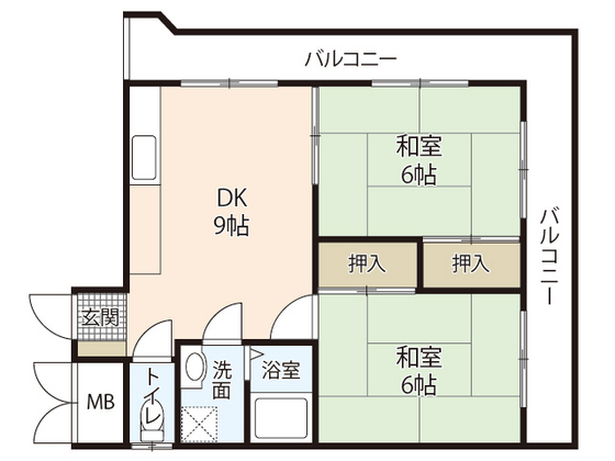 広島市南区宇品西のマンションの間取り