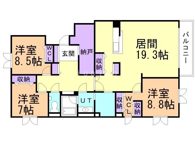 【函館市松陰町のマンションの間取り】