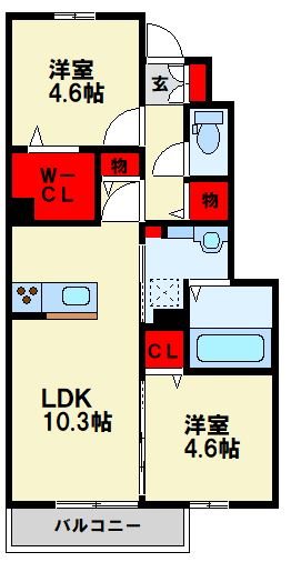 D-ROOM町上津役の間取り