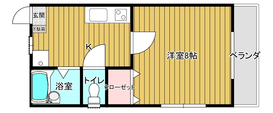 広島市安佐南区祇園のアパートの間取り