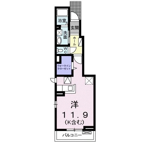 静岡市駿河区下島のアパートの間取り