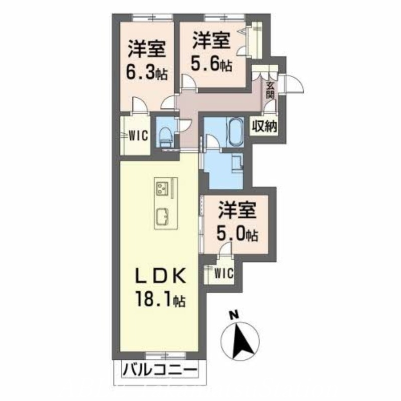 高松市木太町のマンションの間取り