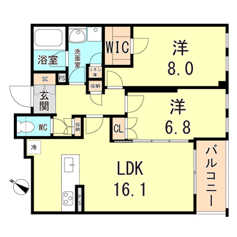 ミレーネ芦屋東山の間取り