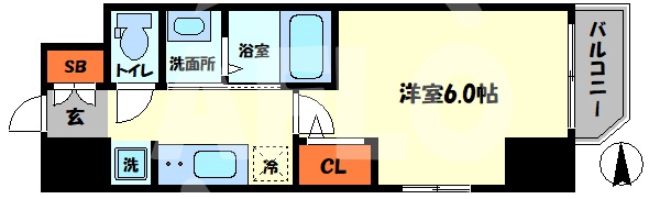 【エステムコート難波サウスプレイスVIIリアンの間取り】