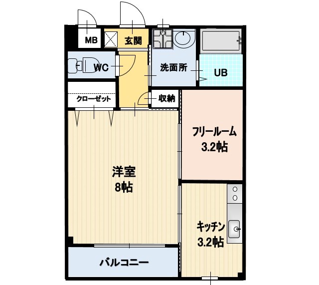 小諸市大字御影新田のアパートの間取り