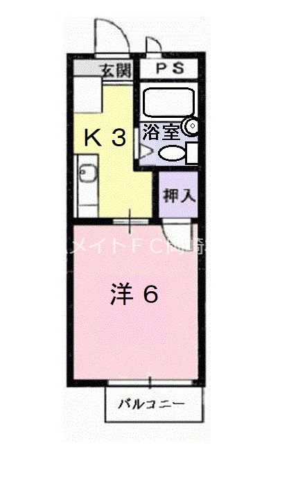 刈谷市井ケ谷町のアパートの間取り