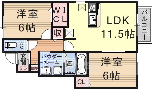 カーサクレールの間取り