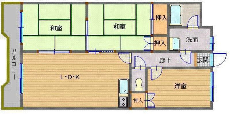 西彼杵郡長与町吉無田郷のマンションの間取り