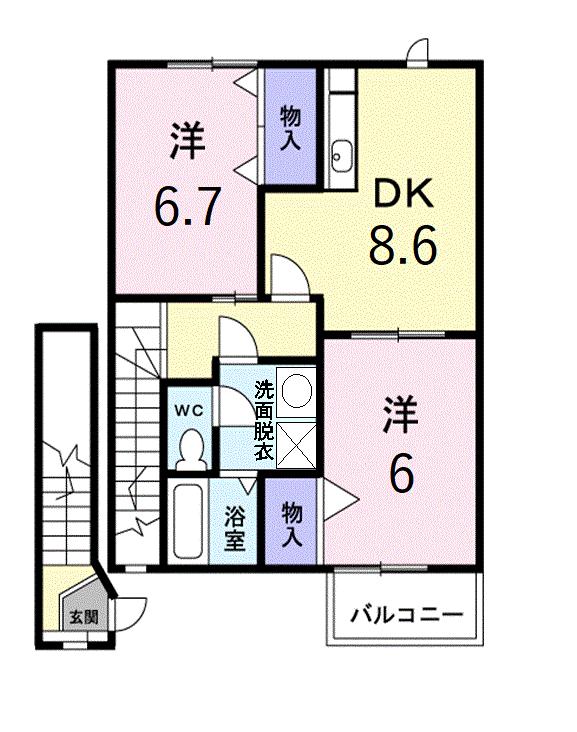 浅口郡里庄町大字里見のマンションの間取り