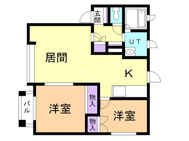 苫小牧市美園町のアパートの間取り