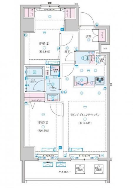 横浜市神奈川区子安通のマンションの間取り