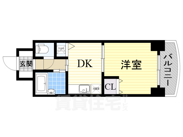 大阪市淀川区東三国のマンションの間取り