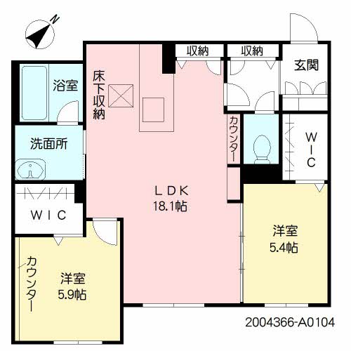 熊本市中央区新大江のアパートの間取り