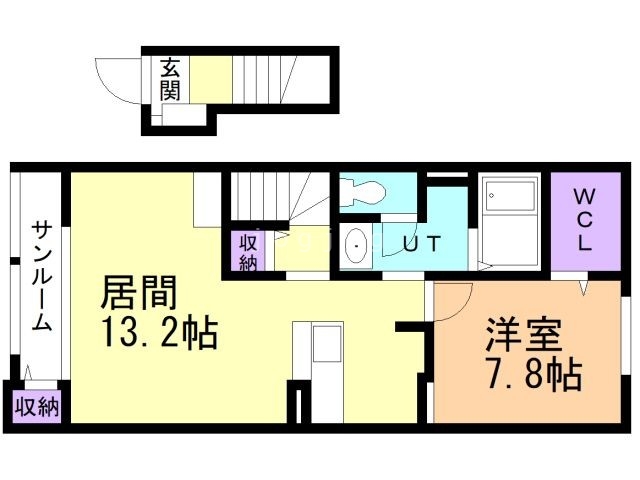 青森市新田のアパートの間取り