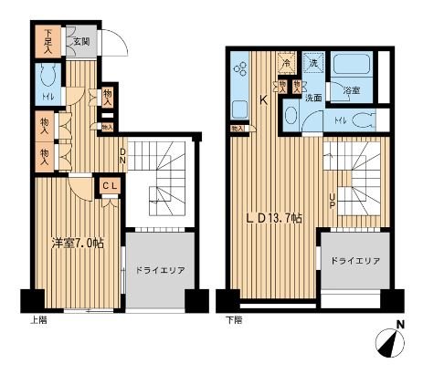 世田谷区三宿のマンションの間取り