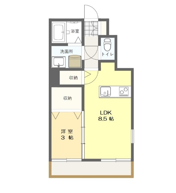 郡山市富久山町久保田のアパートの間取り