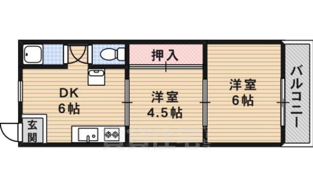 茨木市沢良宜浜のアパートの間取り