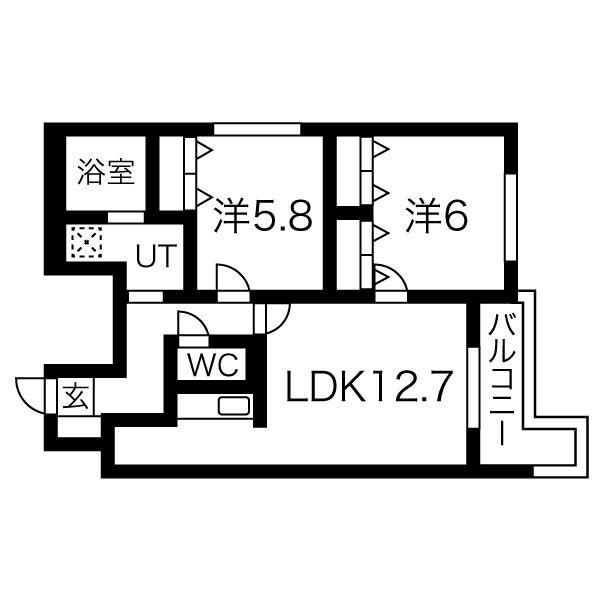 札幌市北区北三十五条西のマンションの間取り