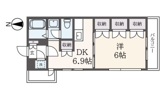 多摩市一ノ宮のマンションの間取り